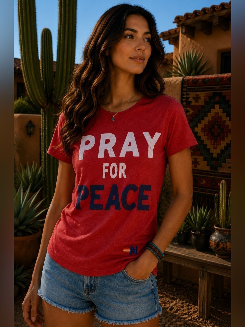 RARE Vintage Aviator Nation 'Pray for Peace' Tee